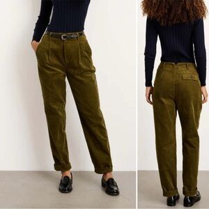 Alex Mill Olive Corduroy high-waisted Trousers